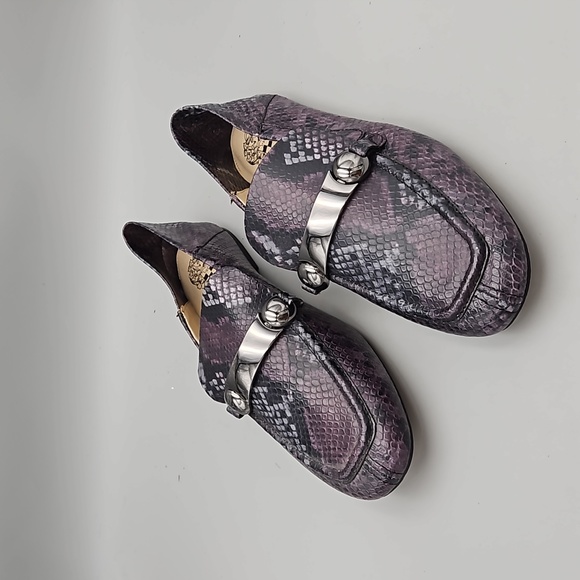 Vince Camuto Shoes - Vince Camuto Leather Slip-On Loafers Padaire Purple Snake Skin Print Wom…